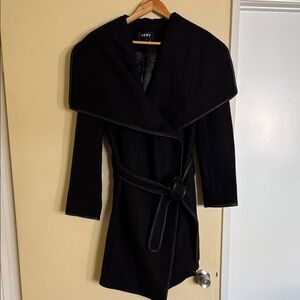 DKNY Black Long Sleeve Belted Dress